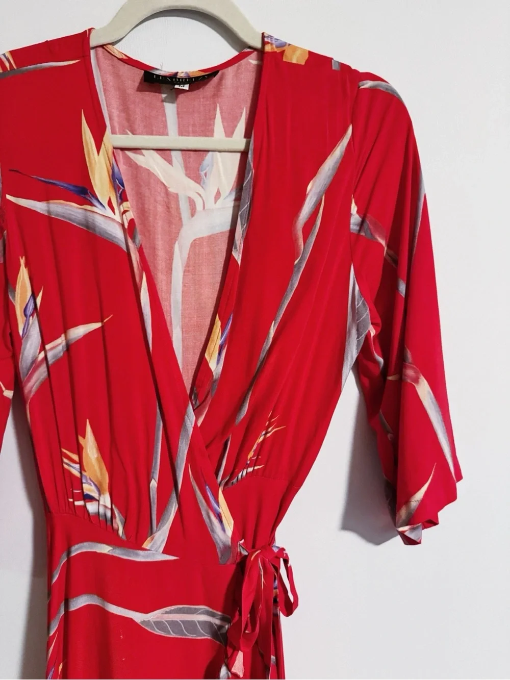 Lexbreezy - Red Bird of Paradise Wrap Dress